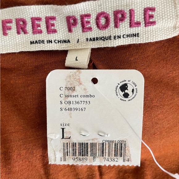 Free People Cozy Printed Blanket Hoodie Yellow Coat Large Cozy Fleece Boho - Picture 8 of 8